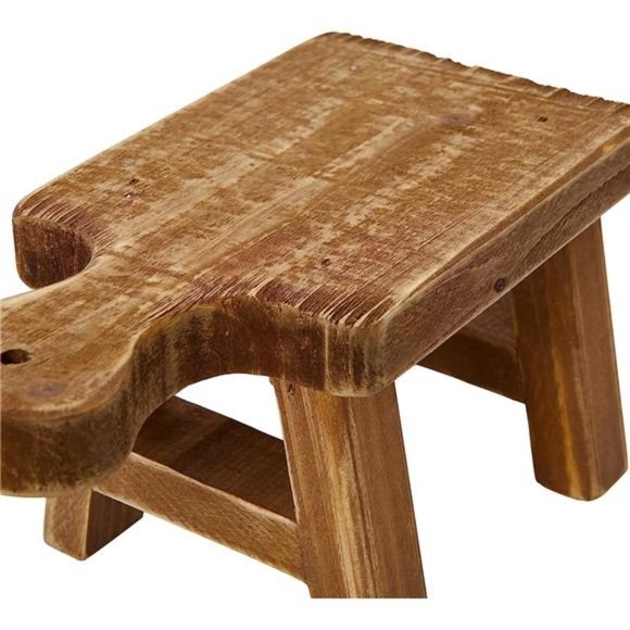 Rectangle Wood Pedestal with Handle, Small, Brown - Picture 5 of 6